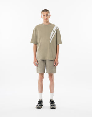 CRONOS SWITCHING OVERSIZE TEE【GREIGE】