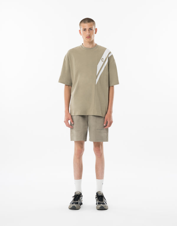 CRONOS SWITCHING OVERSIZE TEE【GREIGE】