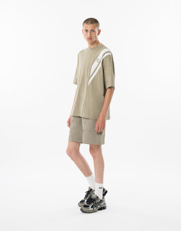 CRONOS SWITCHING OVERSIZE TEE【GREIGE】