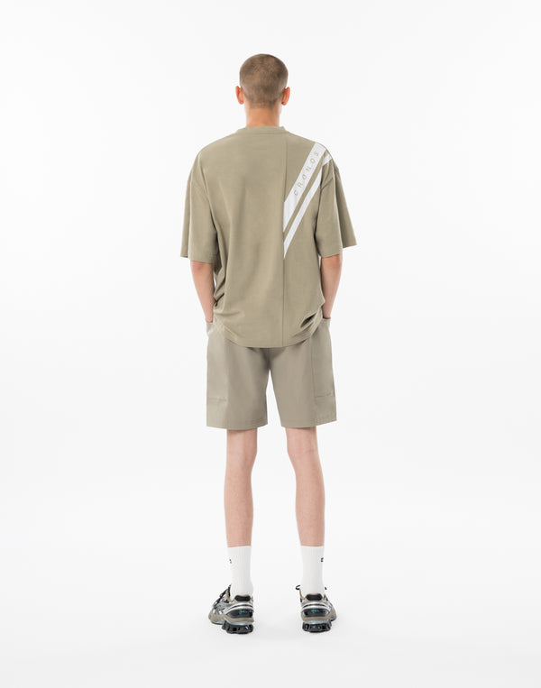 CRONOS SWITCHING OVERSIZE TEE【GREIGE】