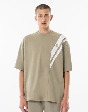 CRONOS SWITCHING OVERSIZE TEE【GREIGE】