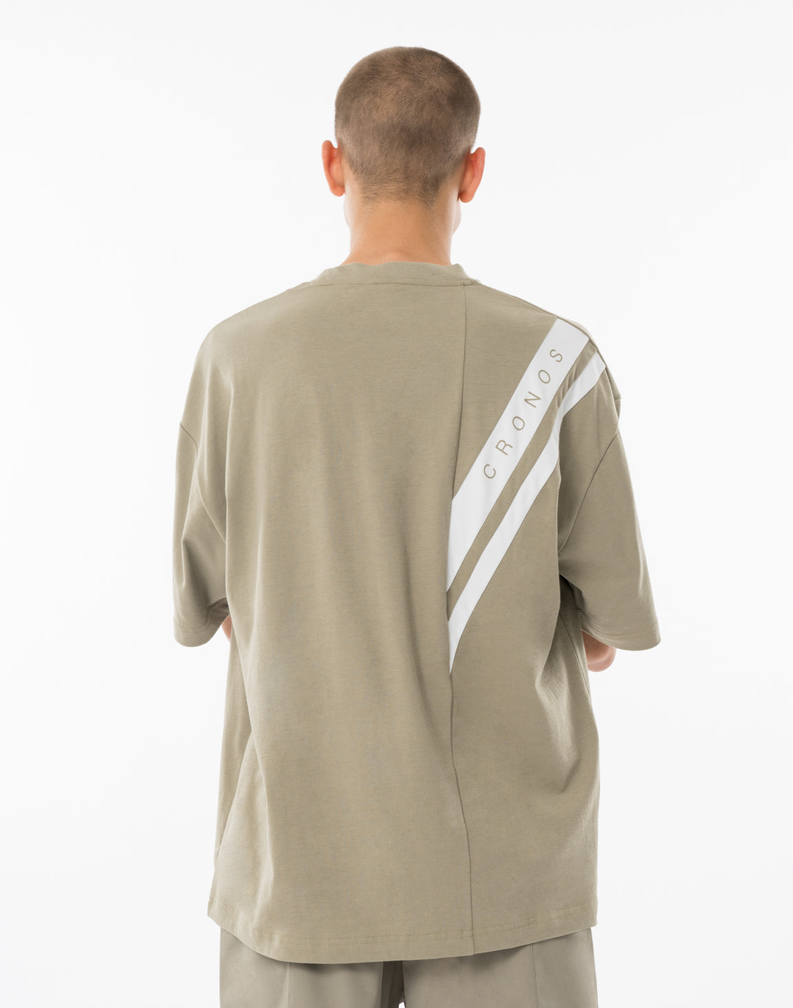 CRONOS SWITCHING OVERSIZE TEE【GREIGE】