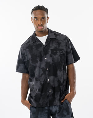 CRONOS STRETCH OPEN COLLAR S/S SHIRT【BLACKCAMO】