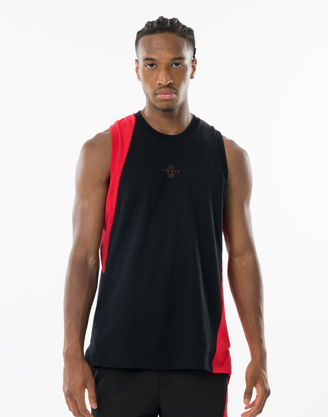 やーず　CRONOS タンクトップ レッド貴重な日本製 CRONOS SLASH TANK TOP【BLACK×RED】 – クロノス CRONOS
