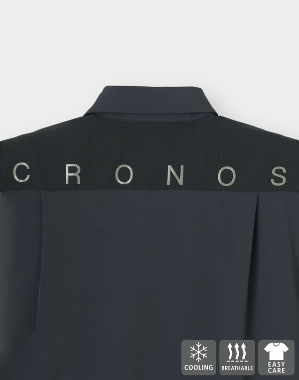 CRONOS TECH 垂直拉鍊襯衫 [黑色] 