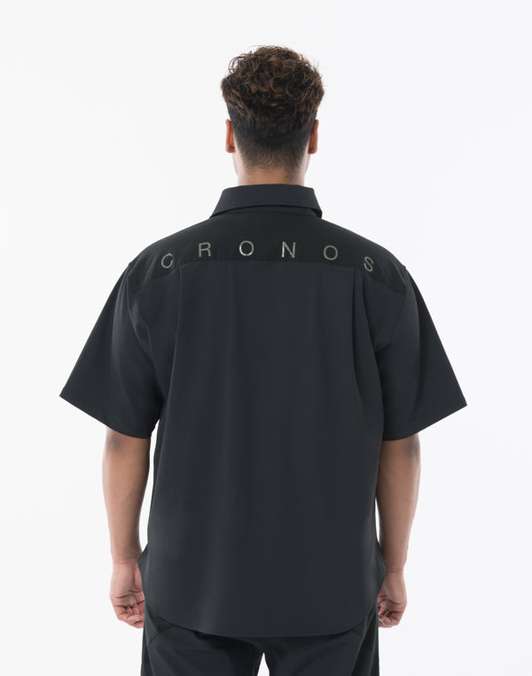 CRONOS TECH 垂直拉鍊襯衫 [黑色] 