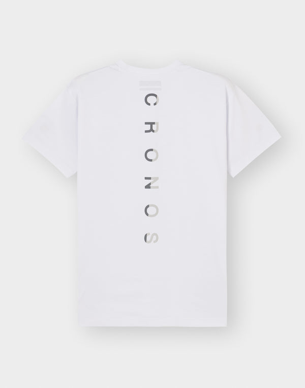 CRONOS Vertical Signature  Logo Regularfit T-SHIRT【WHITE】