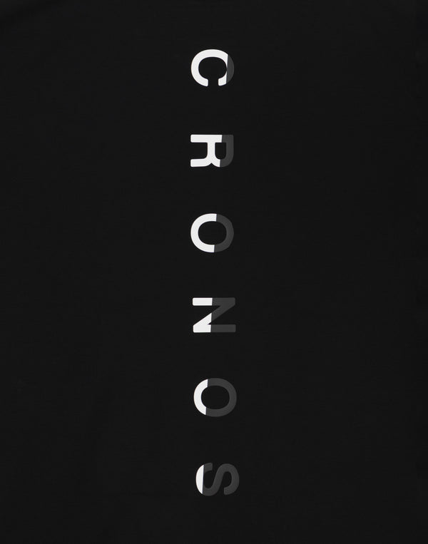 CRONOS Vertical Signature  Logo Regularfit T-SHIRT【BLACK×WHITE】