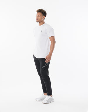 CRONOS Vertical Signature  Logo Regularfit T-SHIRT【WHITE】