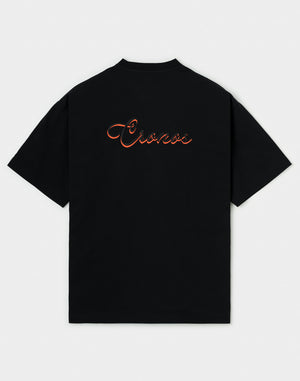 CRONOS SCRIPT SIDE S/S TEE【BLACK×RED】