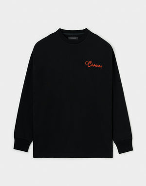 CRONOS SCRIPT SIDE L/S TEE 【BLACK×RED】