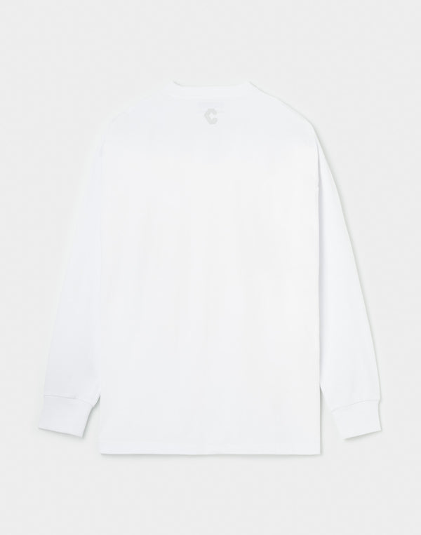 CRONOS SCRIPT SIDE L/S TEE [WHITE]