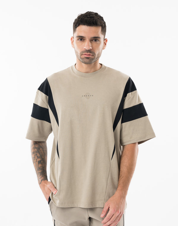 CRONOS DUAL TECH OVERSIZE S/S TEE【GREIGE】