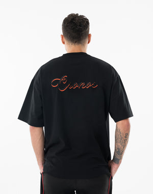 CRONOS SCRIPT SIDE S/S TEE【BLACK×RED】