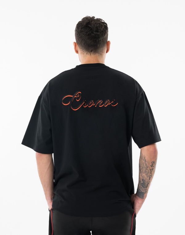 CRONOS SCRIPT SIDE S/S TEE【BLACK×RED】