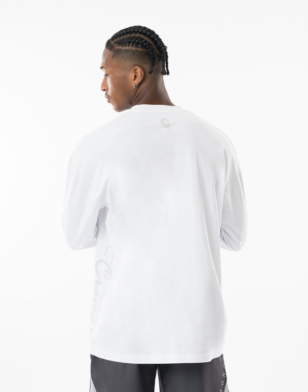 CRONOS SCRIPT SIDE L/S TEE [WHITE]
