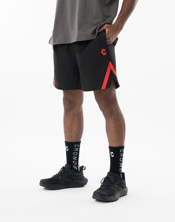 CRONOS Reflective Stretch Shorts【BLACK×RED】