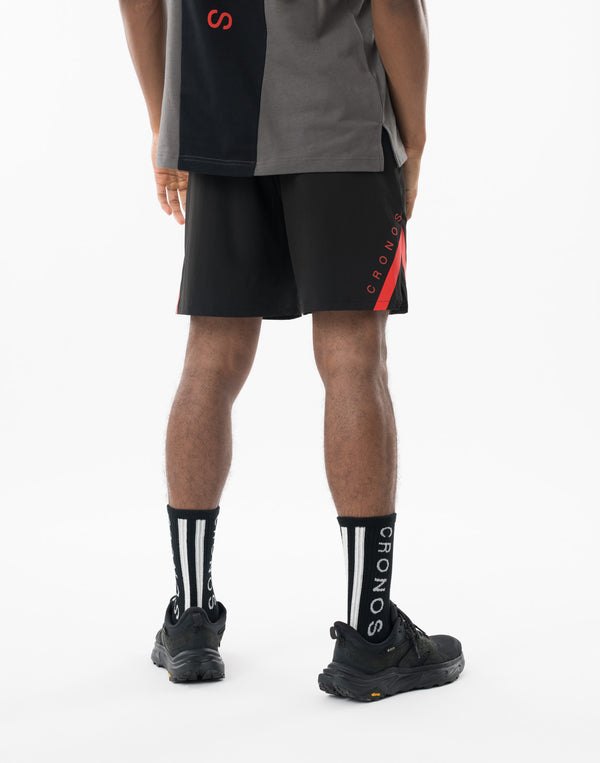 CRONOS Reflective Stretch Shorts【BLACK×RED】