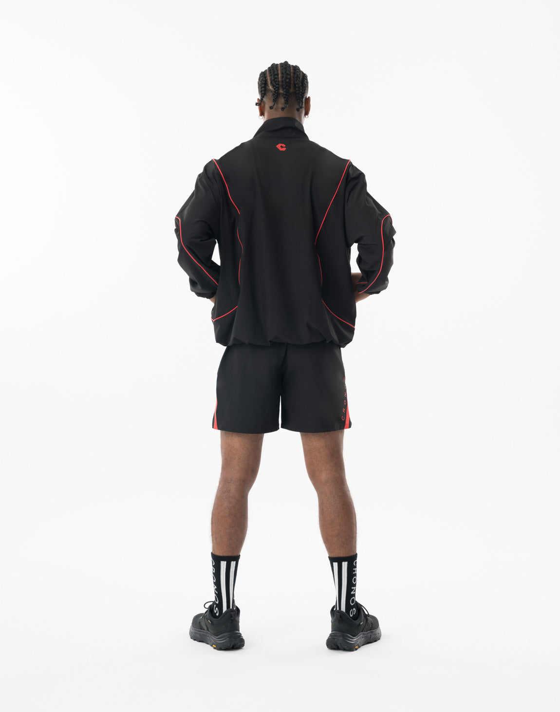 CRONOS Reflective Stretch Shorts【BLACK×RED】