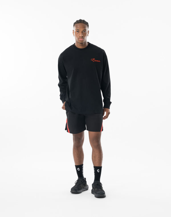 CRONOS SCRIPT SIDE L/S TEE 【BLACK×RED】