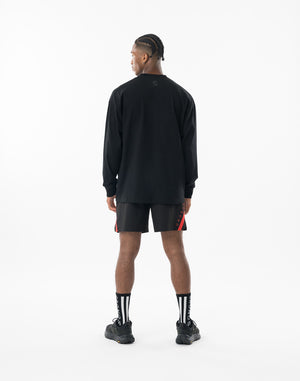 CRONOS SCRIPT SIDE L/S TEE 【BLACK×RED】