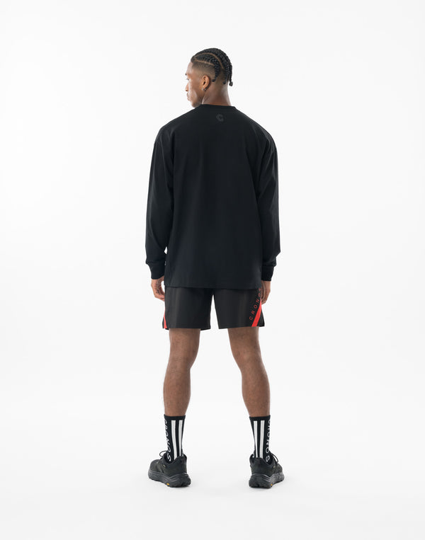 CRONOS SCRIPT SIDE L/S TEE 【BLACK×RED】