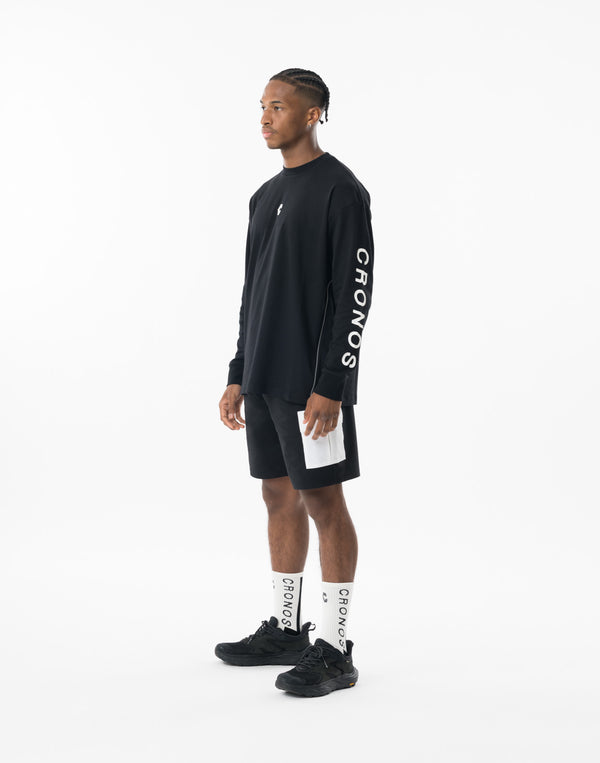 CRONOS DUAL-FACE TECH L/S TEE【BLACK】