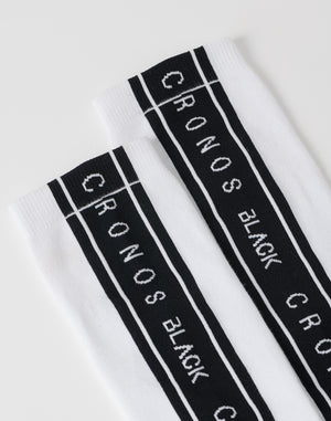 CRONOS BLACK WOMAN LineFit High Socks [WHITE]