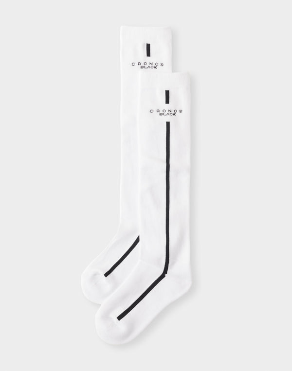 CRONOS BLACK WOMAN Classic High Socks [WHITE]