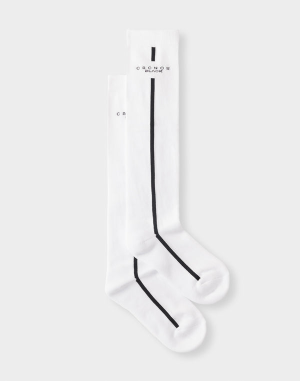 CRONOS BLACK WOMAN Classic High Socks [WHITE]