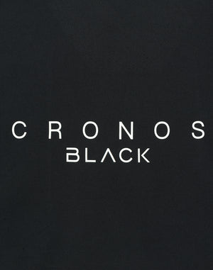 CRONOS BLACK KNIT-NECK HALF ZIP L/S TEE【BLACK】