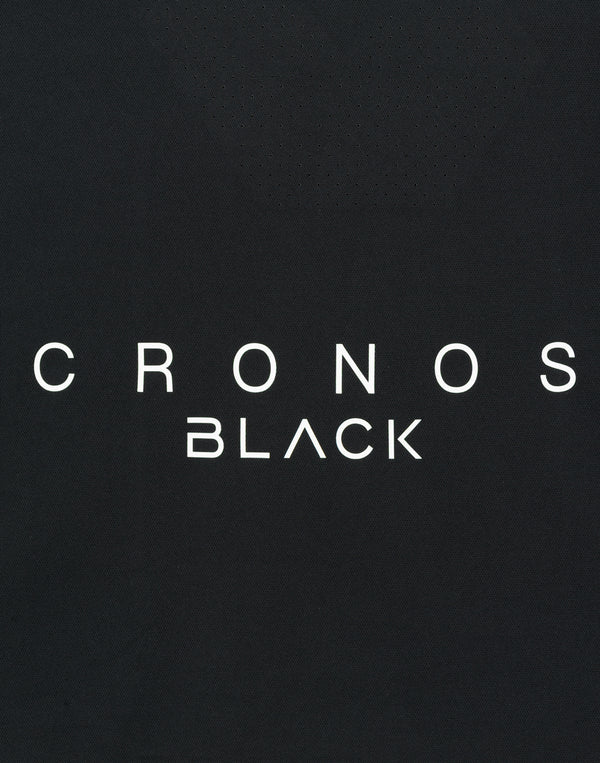 CRONOS BLACK KNIT-NECK HALF ZIP L/S TEE【BLACK】