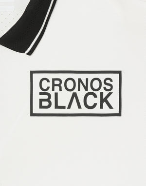CRONOS BLACK KNIT-NECK HALF ZIP L/S TEE【WHITE】