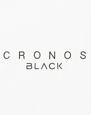 CRONOS BLACK KNIT-NECK HALF ZIP L/S TEE【WHITE】