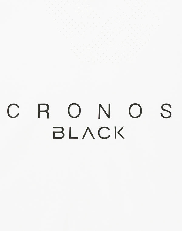 CRONOS BLACK KNIT-NECK HALF ZIP L/S TEE【WHITE】