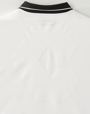 CRONOS BLACK KNIT-NECK HALF ZIP L/S TEE【WHITE】