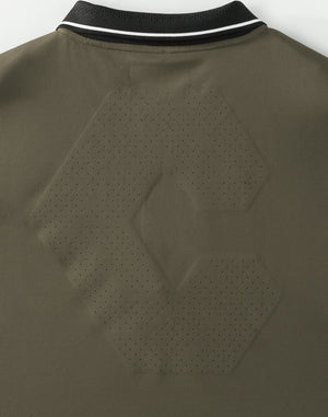 CRONOS BLACK KNIT-NECK HALF ZIP L/S TEE【GRAY】