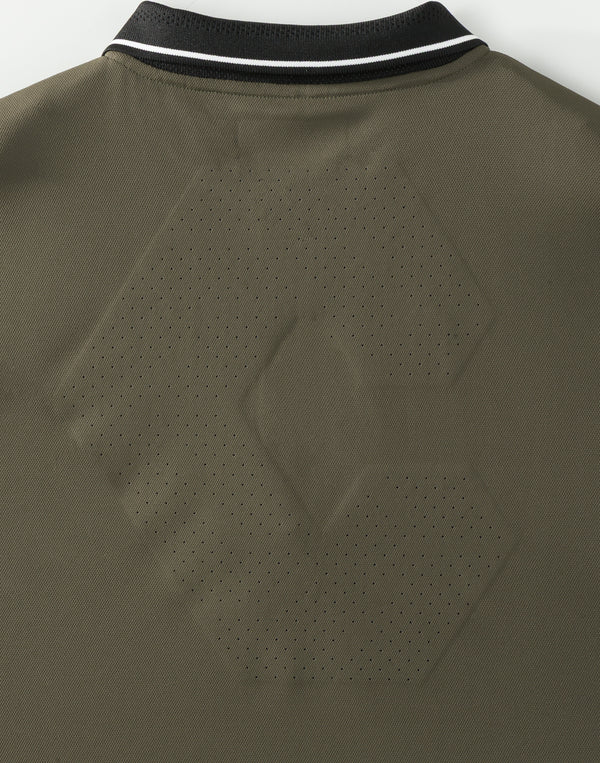 CRONOS BLACK KNIT-NECK HALF ZIP L/S TEE【GRAY】