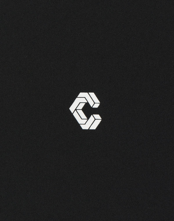 CRONOS BLACK KNIT-COLLA TECH HALF ZIP TEE【BLACK】