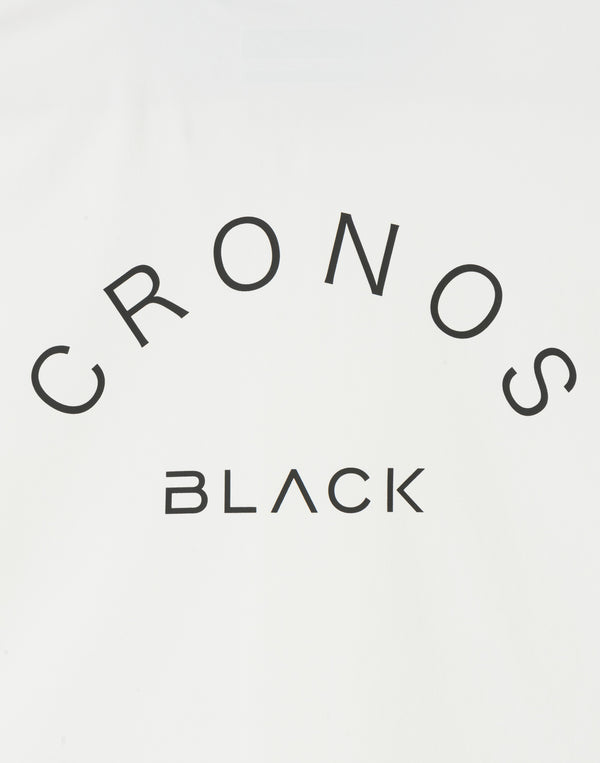 CRONOS BLACK KNIT-COLLA TECH HALF ZIP TEE【WHITE】