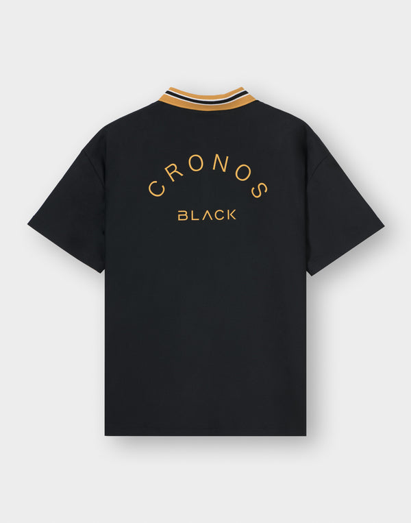 CRONOS BLACK COOL TRIM POLO【BLACK】