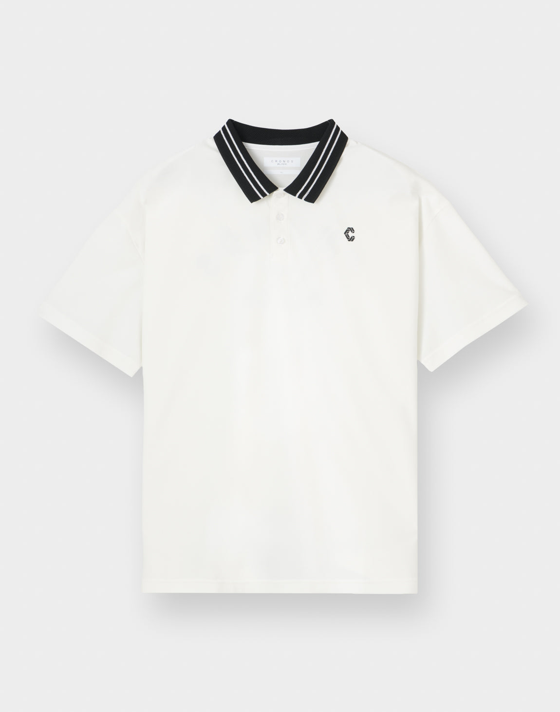 CRONOS BLACK COOL TRIM POLO【WHITE】