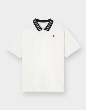 CRONOS BLACK COOL TRIM POLO【WHITE】