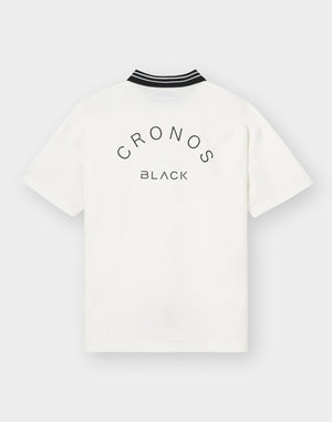 CRONOS BLACK COOL TRIM POLO【WHITE】