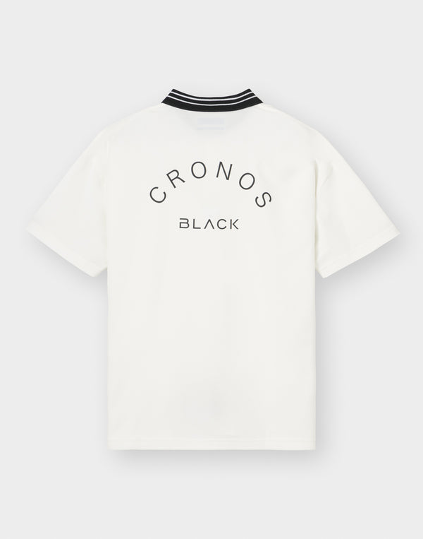 CRONOS BLACK COOL TRIM POLO【WHITE】
