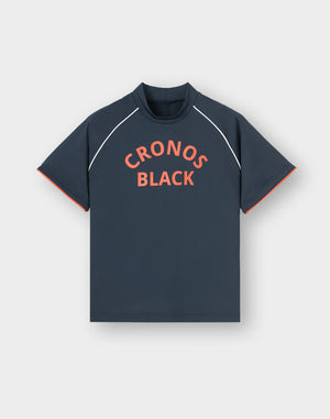 CRONOS BLACK WOMAN SMART LINE MOCK T-shirt [NAVY]
