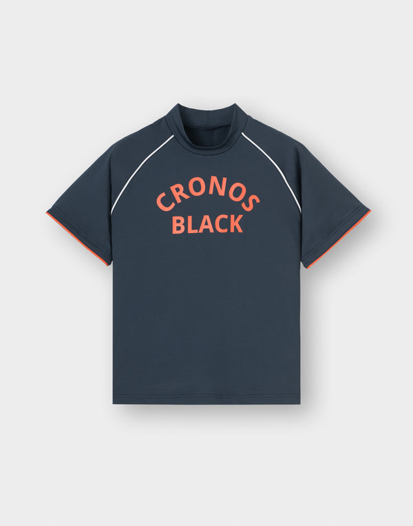 CRONOS BLACK WOMAN SMART LINE MOCK T-shirt [NAVY]