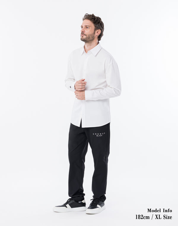 CRONOS BLACK ACTIVE FIT SHIRT【WHITE】