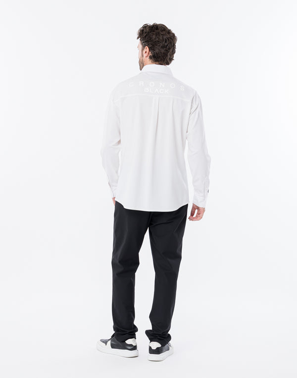 CRONOS BLACK ACTIVE FIT SHIRT【WHITE】
