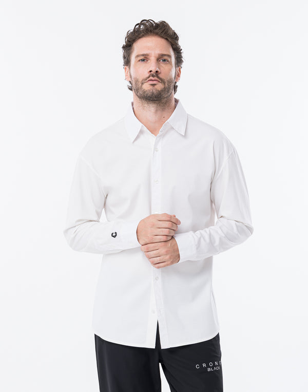 CRONOS BLACK ACTIVE FIT SHIRT【WHITE】